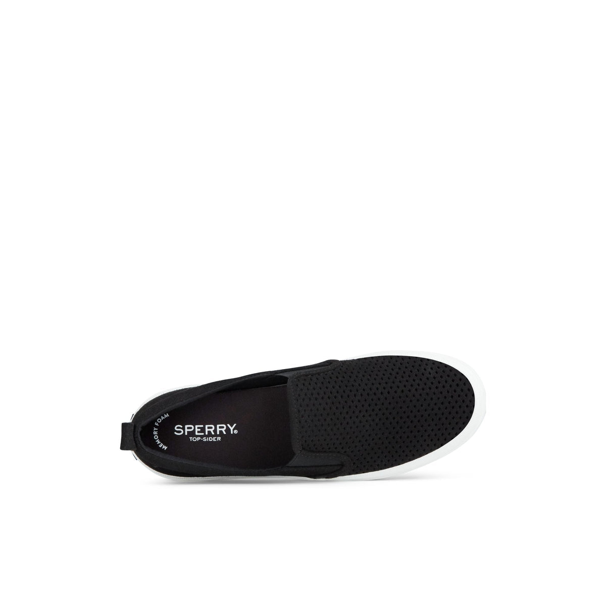 Sperry Crest Twin Gore Perforated Slip On Sneaker Black