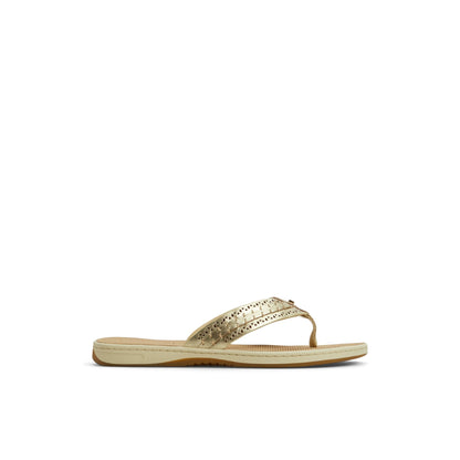 Sperry Seafish 3 Flip Flop Sandal Gold