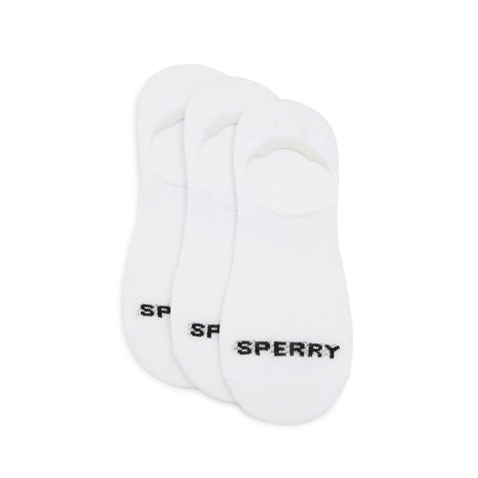 Sperry Mens 3-Pack No-Show Socks White