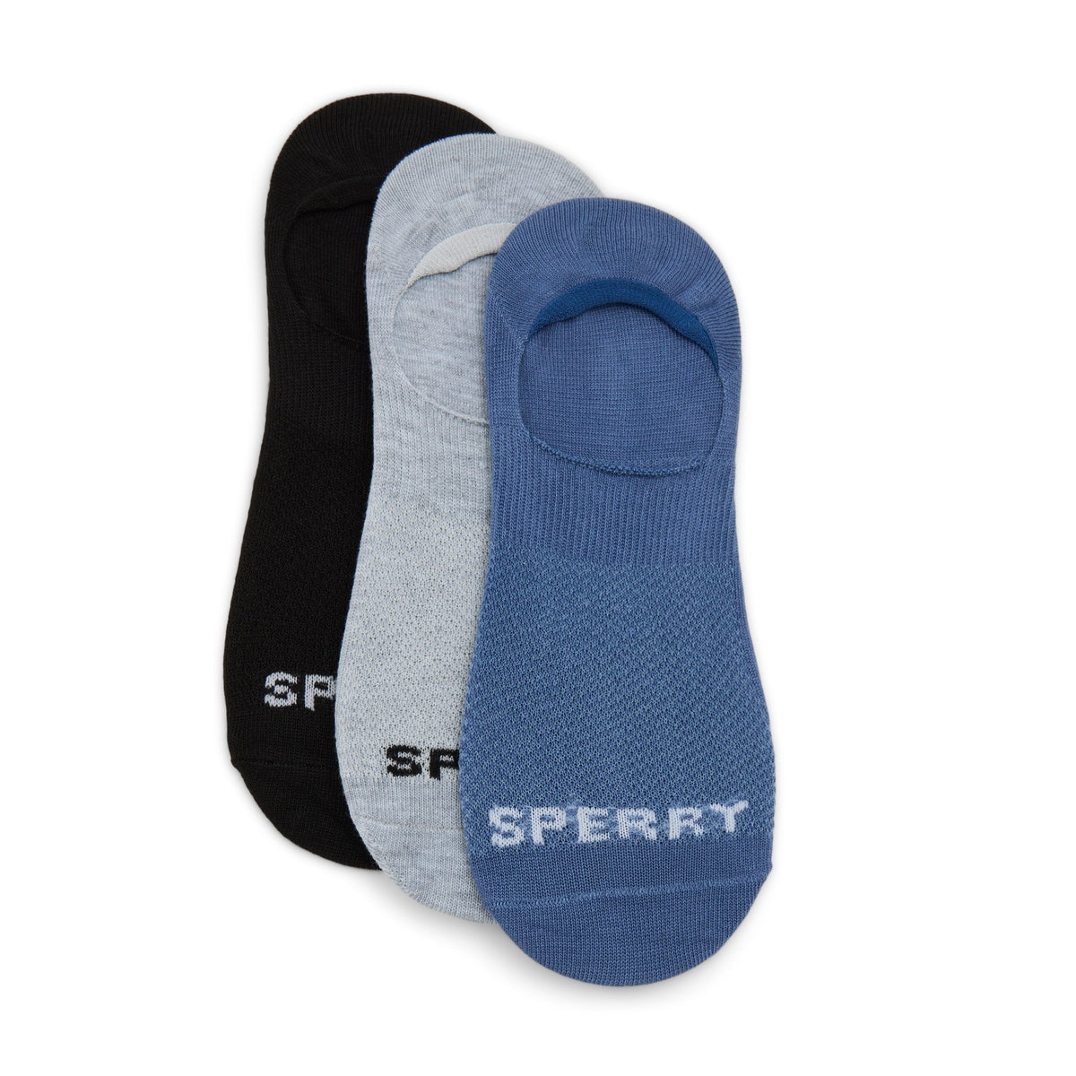 Sperry Mens 3-Pack No-Show Socks Open black
