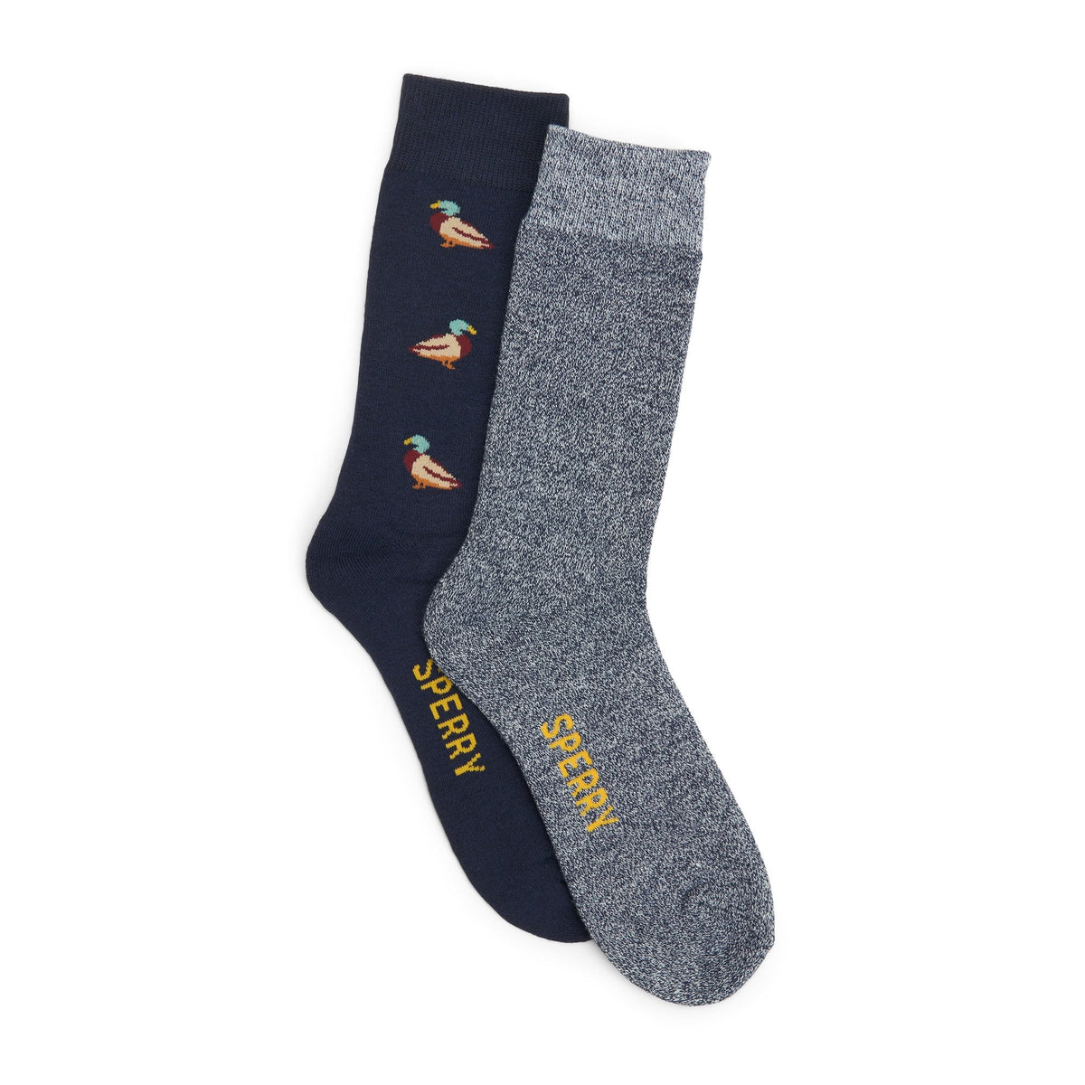 Sperry Mens 2-Pack Boot Socks Navy multi