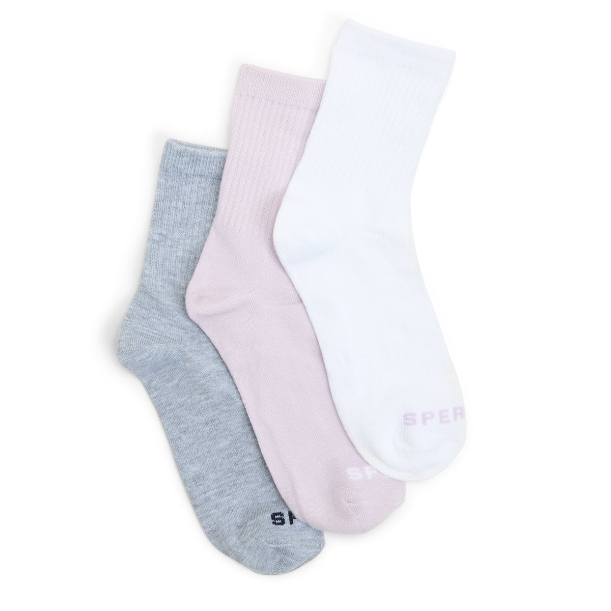 Sperry Ladies 3-Pack Short Crew Socks Open purple