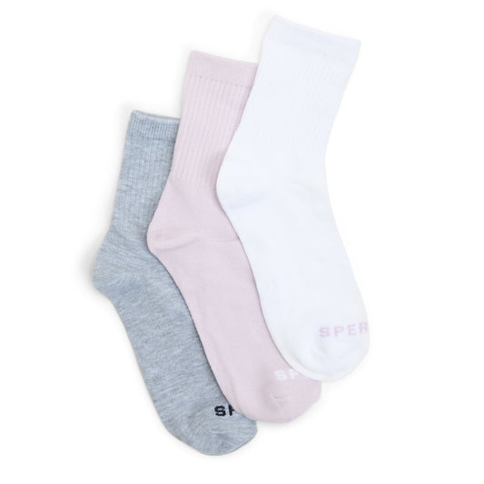 Sperry Ladies 3-Pack Short Crew Socks Open purple
