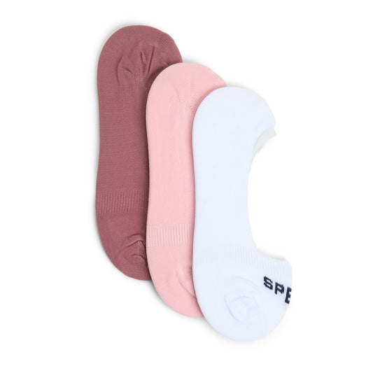Sperry Ladies 3-Pack No-Show Socks Wht/lt pink