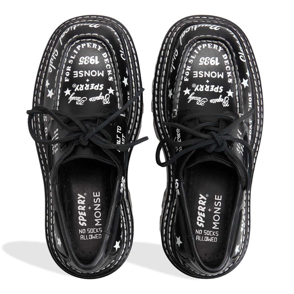 Sperry Sperry x MONSE Authentic Original 2-Eye Lug Boat Shoe Black graphic