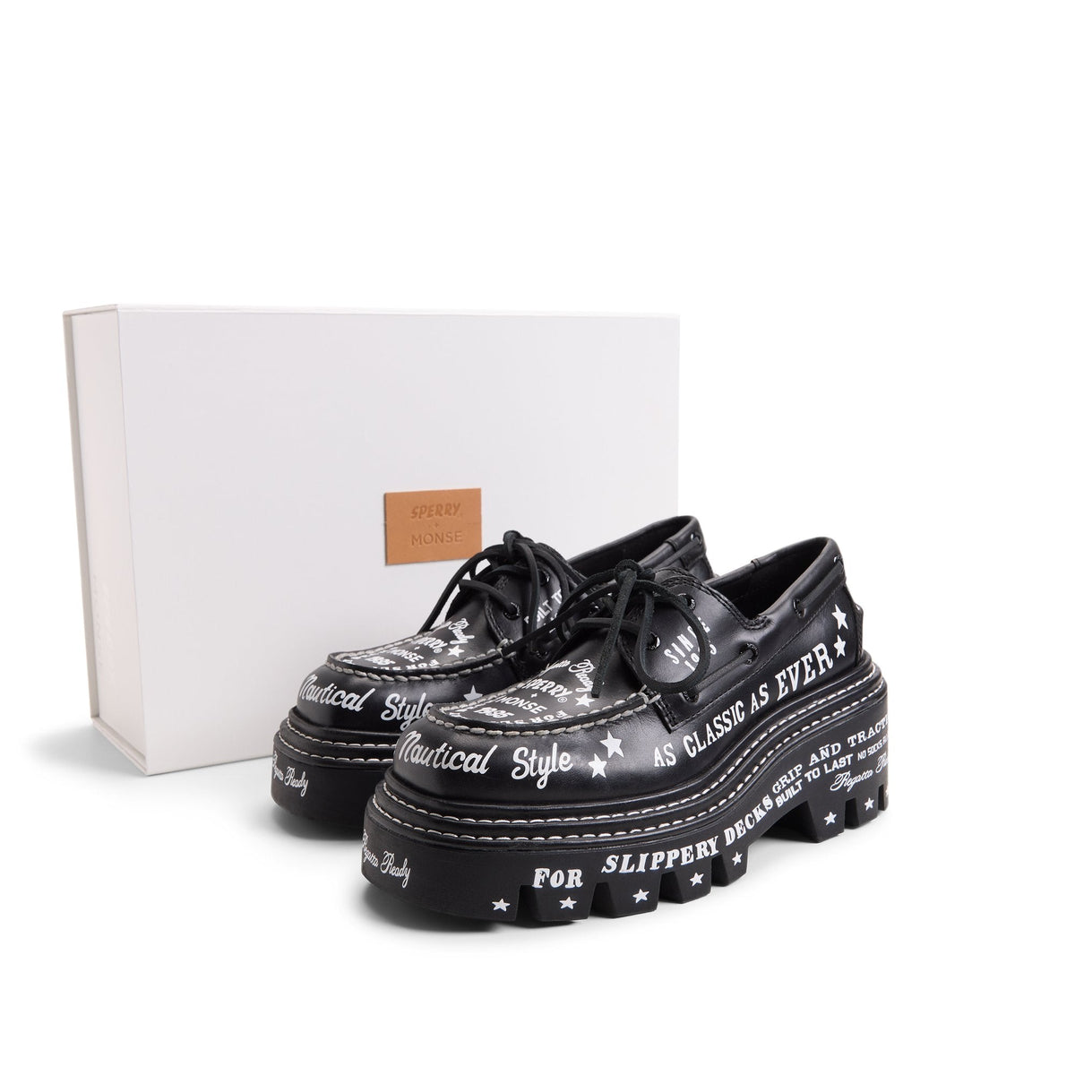 Sperry Sperry x MONSE Authentic Original 2-Eye Lug Boat Shoe Black graphic