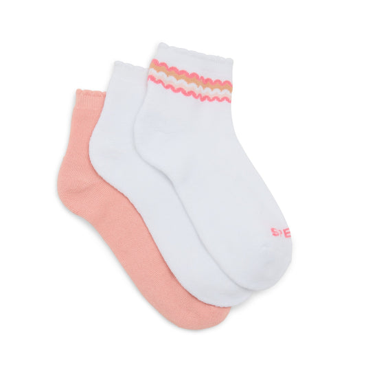 Sperry Ladies 3-Pack Quarter Socks Open pink