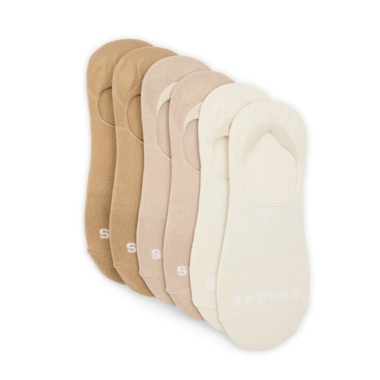 Sperry Ladies 6-pack Arch Socks Tan multi